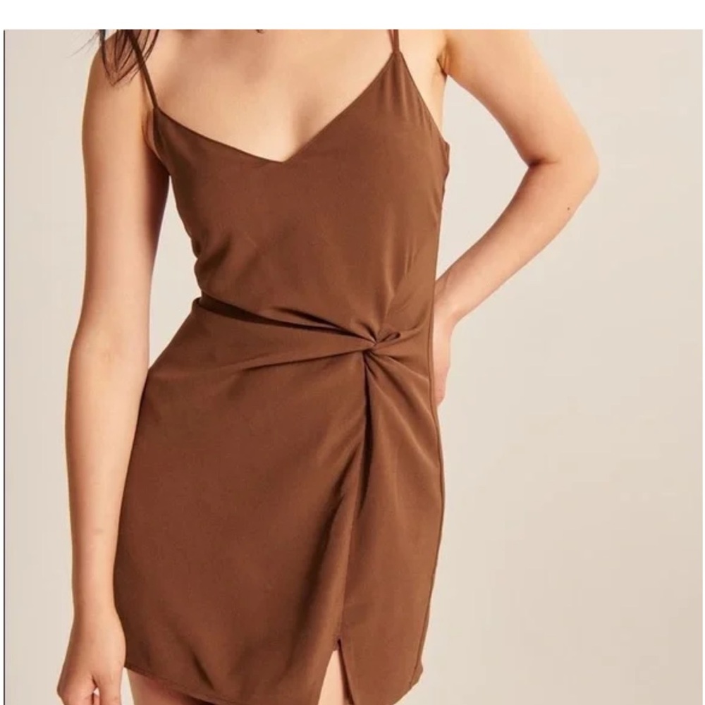 Abercrombie & Fitch Side-draped Slip Mini Dress in Brown Copper | Size small